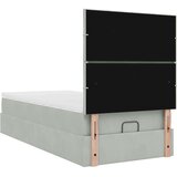 vidaXL Otomanski posteljni okvir z vzmetnicami siv 90x190cm žamet | Shoptok.si