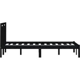  Okvir za krevet od masivne borovine crni 200 x 200 cm | Eponuda.com