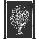  Vrtna vrata Crna 110 x 155 cm Čelik s praškastim premazom | shoptok.hr