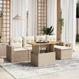vidaXL 6-dijelni set vrtnih sofa s jastucima bež od poliratana | shoptok.hr