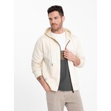 Ombre Men's BASIC unbuttoned hooded sweatshirt - cream | shoptok.hr