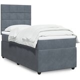 Box spring krevet s madracem tamnosivi 90x190 cm baršunasti | shoptok.hr