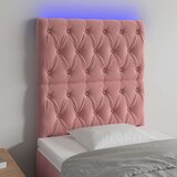 vidaXL LED uzglavlje ružičasto 80x7x118/128 cm baršunasto | shoptok.hr