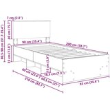  Okvir za krevet Crna 90 x 200 cm Konstruirano drvo - Crna 90 x 200 cm | shoptok.hr