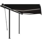 Maison Chic Ročno zložljiva tenda - Senčniki z LED lučkami 3x2,5 m antracitna, (22041142) | Shoptok.si