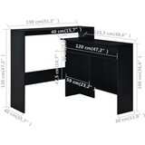 vidaXL Barska miza z 2 površinama 130x40x120 cm črna | Shoptok.si