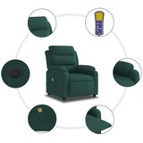 vidaXL Električni masažni naslanjač temno zelen žamet | Shoptok.si
