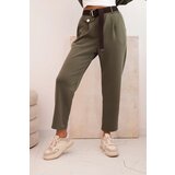 Kesi Włoski Women's set butter hoodie with pants with a belt khaki | ePonuda.com