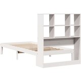 vidaXL Krevet s regalom za knjige bez madraca bijeli 90x200cm borovina | shoptok.hr