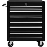  Voziček za orodje s 7 predali črn Cene