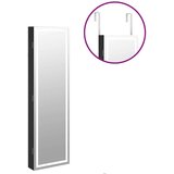  Zidni ormarić za nakit s LED svjetlima crni | shoptok.hr