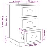  Noćni ormar Crni hrast 39 x 39 x 67 5 cm Konstruirano drvo | shoptok.hr