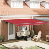 vidaXL avtomatska retraktibilna tenda Rdeča 450x300 cm, nadomestno platno za tenda za okvir 4,5x3 m Rdeče Cene