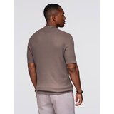 Ombre Men's buttonless polo shirt with open collar - ash | Shoptok.si