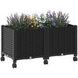  Vrtni saksija s kotačima Crna 80 x 40 x 44 cm PP - Crna 80 x 40 x 38 cm s kotačima | shoptok.hr