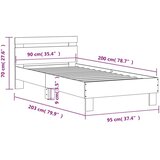 vidaXL Posteljni okvir z vzglavjem bel 90x200 cm inženirski les | Shoptok.si