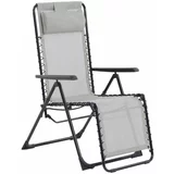 SUNFUN relax sklopiva stolica s pozicijama (sive boje, 88 x 64 x 110 cm)
