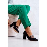 S. BARSKI Suede Pumps With A Chain Black Alamoss | ePonuda.com