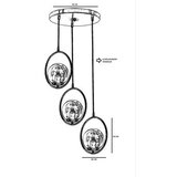 Opviq Ring 3 Lü Tepsili Beyaz Camlı Eskitme Sarkıt WhiteCopper Chandelier Cene