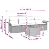  Sjedeća garnitura za vrt 5 pcs Siva i tamnoplava poliratan | shoptok.hr
