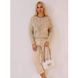LeMonada Beige eco-leather roll-up legs | shoptok.hr