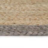  Ručno rađeni tepih od jute sa sivim rubom 120 cm | shoptok.hr
