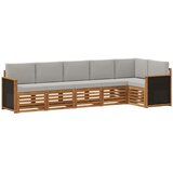 vidaXL Kotna sedežna garnitura z blazino 5 pcs Naravna in svetlo siva, (5000283869) | Shoptok.si