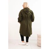 Kesi Włoski Elegant Plus Size women's coat with a collar and large pockets fango | Shoptok.si