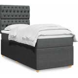  Krevet s oprugama i madracem tamnosivi 100 x 200 cm od tkanine | shoptok.hr