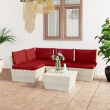 The Living Store Vrtna garnitura iz palet 5-delna z blazinami smrekovina - Vrtna Sedežna Garnitura, (21421717) Cene