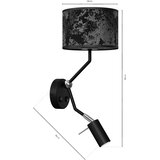  Zidna lampa SATINO 1xE27/40W/230V + 1xGU10/MR11/7W crna/siva | Eponuda.com