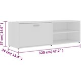 TV ormarić bijeli 120 x 34 x 37 cm od konstruiranog drva | shoptok.hr