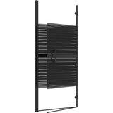 vidaXL Sklopiva pregrada za tuš ESG 120 x 140 cm crna | shoptok.hr