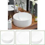 The Living Store Umivalnik Okrogel Keramičen Bele Barve 40x15 cm - Umivalnik, (21744806) Cene
