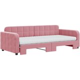  Dnevni krevet na razvlačenje ružičasti 90 x 200 cm baršunasti | shoptok.hr