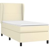  Krevet s oprugama i madracem krem 100x200 cm od umjetne kože | shoptok.hr