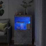 vidaXL Stranska omarica z LED lučkami betonsko siva inženirski les | Shoptok.si