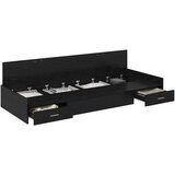  S uzglavljem s ladicama Crni hrast 75 x 190 cm Konstruirano drvo | shoptok.hr
