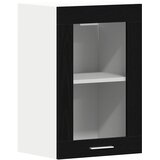 Viseći stakleni ormarić crni hrast 40x31x60 cm inženjerski drvo | shoptok.hr