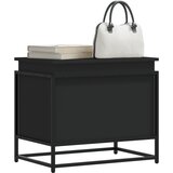 vidaXL Škatla s pokrovom črna 60x40x51,5 cm inženirski les | Shoptok.si