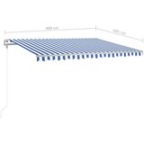 vidaXL Ročno zložljiva tenda z LED lučkami 4x3 m modra in bela | Shoptok.si