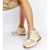 Gemre Beige Wedge Sneakers Chestnut | Shoptok.si