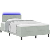 vidaXL Box Spring Krevet s Madracem i LED Svjetlom Svjetlosiva 120x200 cm Baršun Cijene