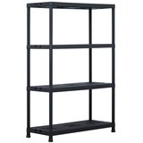 vidaXL Stojalo s policami plastika 220 kg 90x40x138 cm črno | Shoptok.si