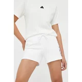 Adidas Bombažne kratke hlače bela barva