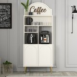 Hanah home komoda lyon 80 - cream, gold creamgold coffee bar cabinet Cene