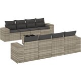 vidaXL Vrtna sedežna garnitura 9-delna z blazinami sv. siv poli ratan, (21252149) | Shoptok.si