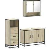 vidaXL 3-dijelni set kupaonskog namještaja boja hrasta sonome drveni | shoptok.hr