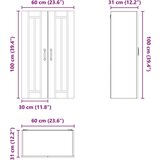  Zidni kuhinjski ormarić Crna 60 x 31 x 100 cm Konstruirano drvo | shoptok.hr