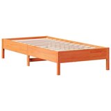  Knjižna postelja brez vzmetnice vošč. rjava 100x200 cm borovina, (21791464) | Shoptok.si